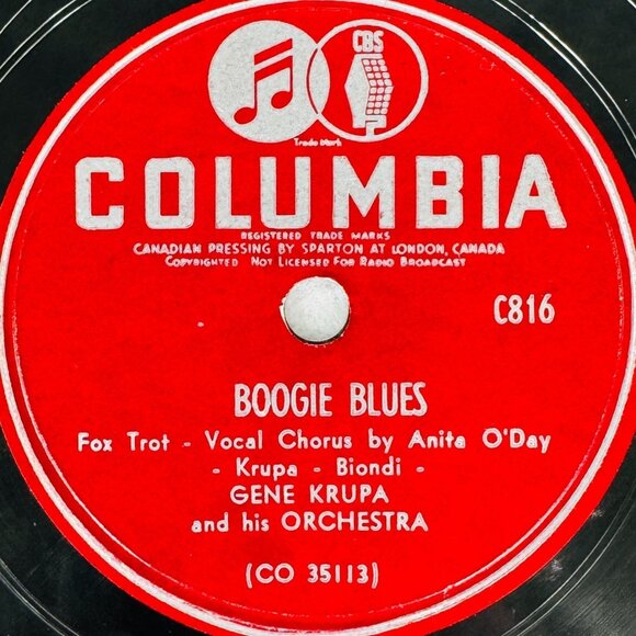Gene Krupa Boogie Blues / Lover 10in Shellac 78 RPM Columbia C816 - Picture 2 of 4